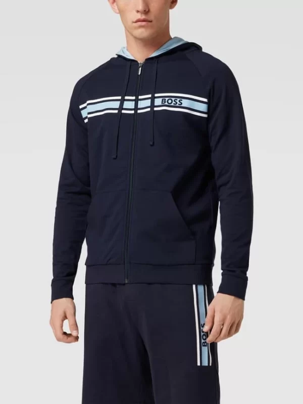 BOSS Sweatjacke Mit Logo-Print Modell ‚Authentic Jacket‘ – Marineblau 4