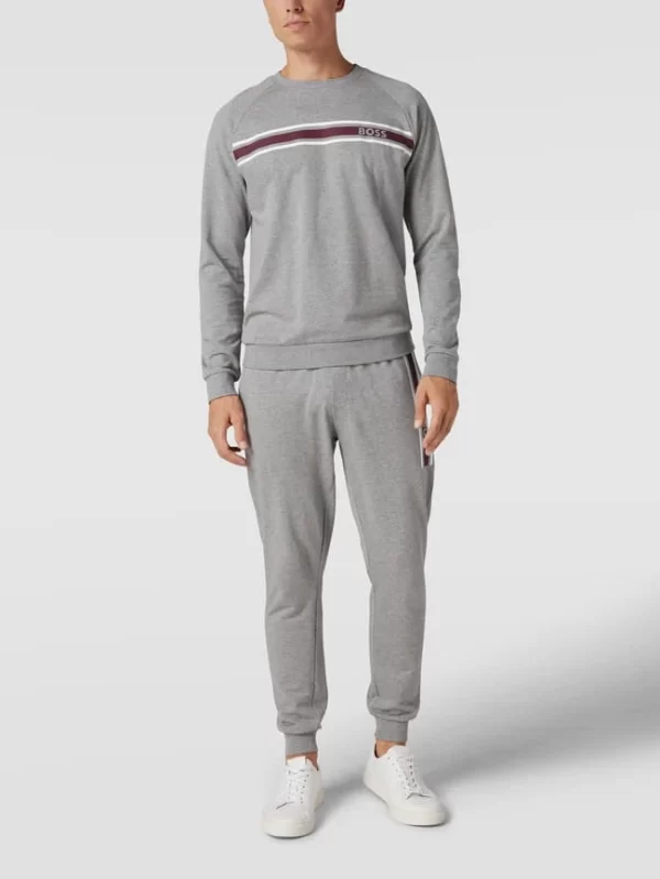 BOSS Sweatshirt Mit Logo-Print Modell ‚Authentic Sweatshirt‘ – Hellgrau 1