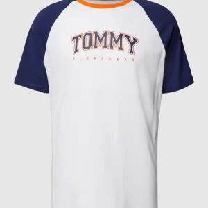 Tommy Hilfiger T-Shirt Im Colour-Blocking-Design Mit Label-Print – Marineblau 9