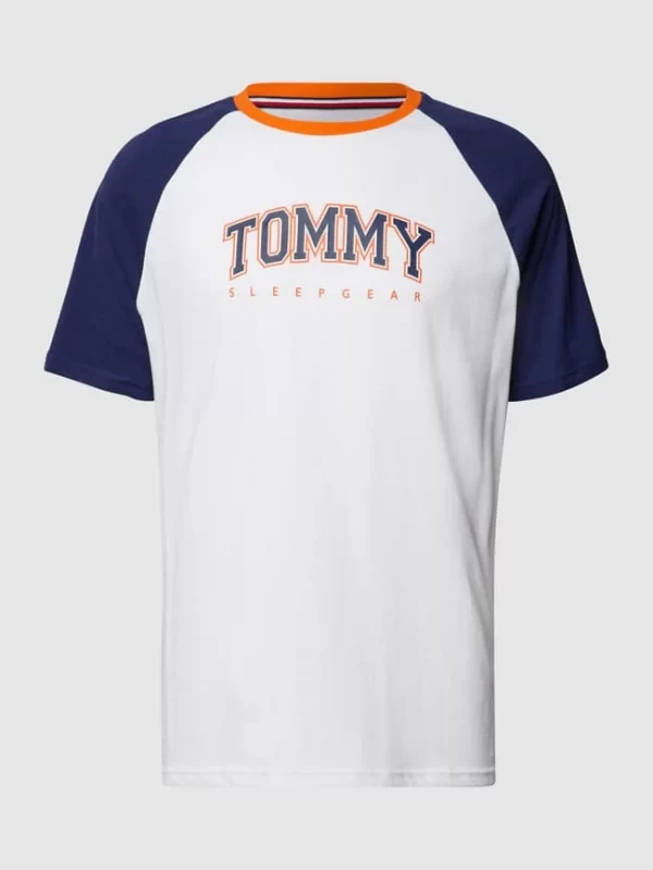 Tommy Hilfiger T-Shirt Im Colour-Blocking-Design Mit Label-Print – Marineblau 3