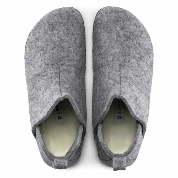 Birkenstock Andermatt Shearling Pantoffeln Senior Hellgrau 5