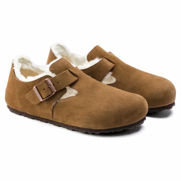 Birkenstock London Shearling Pantoffeln Braun 1