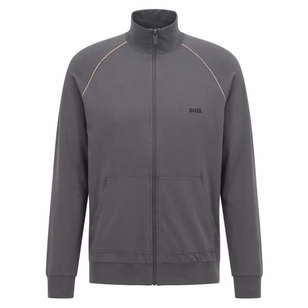 Boss Mix&Match Lounge Sweatjacke Herren Grijs – Beige 1