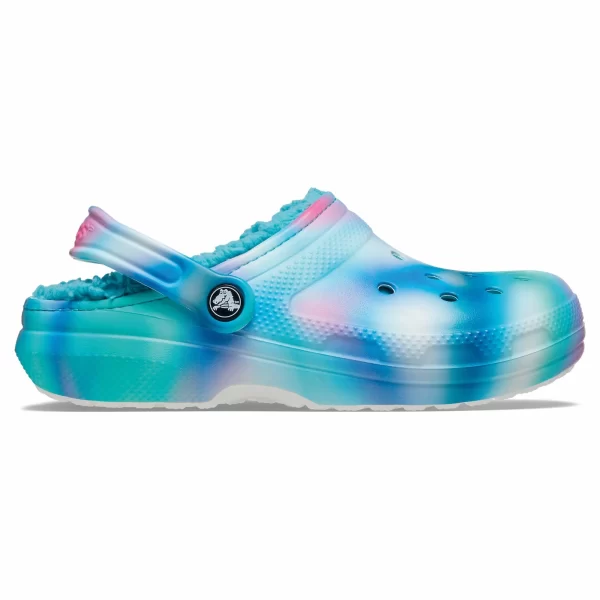 Crocs Classic Lined Solarized Clogs Für Erwachsene Blauw – Roze – Wit 1
