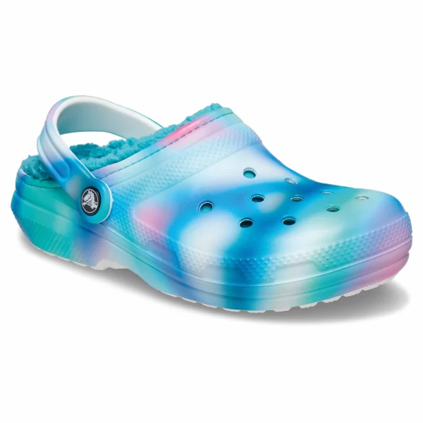 Crocs Classic Lined Solarized Clogs Für Erwachsene Blauw – Roze – Wit 5