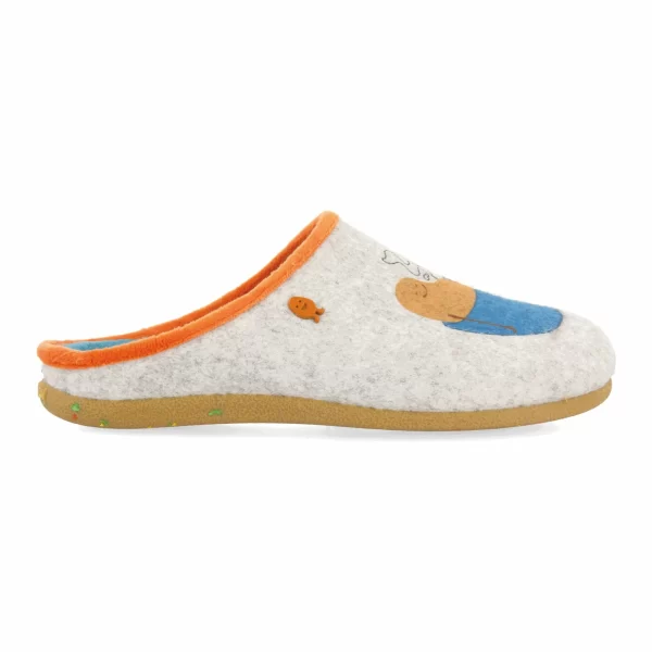 Hot Potatoes Otok Pantoffeln Herren Hellgrau – Braun – Blau – Orange 3
