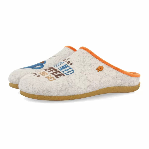 Hot Potatoes Otok Pantoffeln Herren Hellgrau – Braun – Blau – Orange 4
