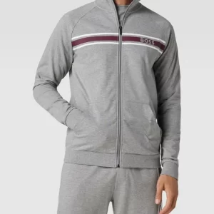 BOSS Sweatjacke Mit Kontraststreifen Modell ‚Authentic Jacket Z‘ – Hellgrau 13