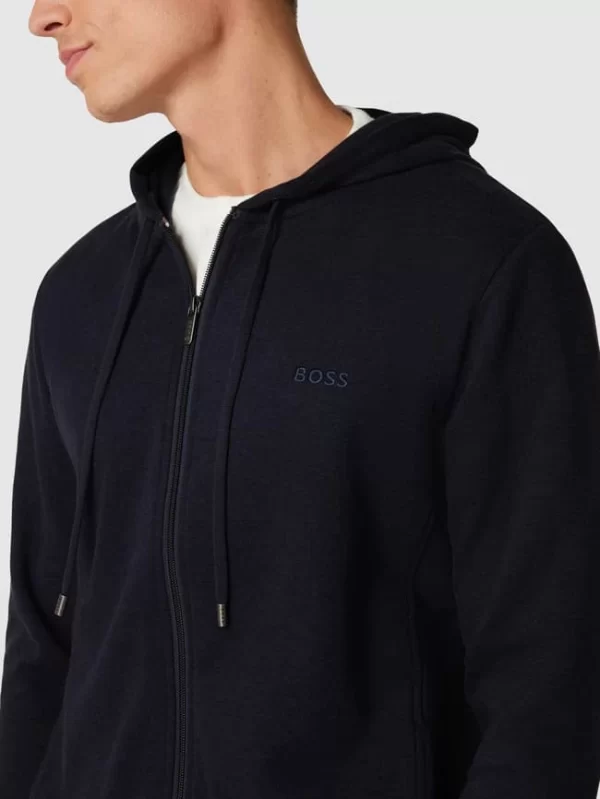 BOSS Sweatjacke Mit Label-Stitching – Marineblau 4