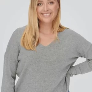 ONLY CARMAKOMA Pullover, V-Ausschnitt, Für Damen 179075 MEDIUM GRE 12