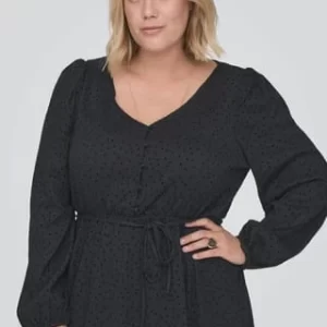 ONLY CARMAKOMA Blusenkleid “Carlara”, V-Ausschnitt, Für Damen 177911 BLACK 21