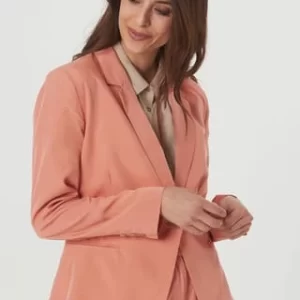 MANGUUN Blazer, Reverskragen, Uni, Für Damen Lachs 8