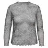 ONLY CARMAKOMA Bluse, Rundhals, Langarm, Für Damen 177911002 BLACK/ Q 19